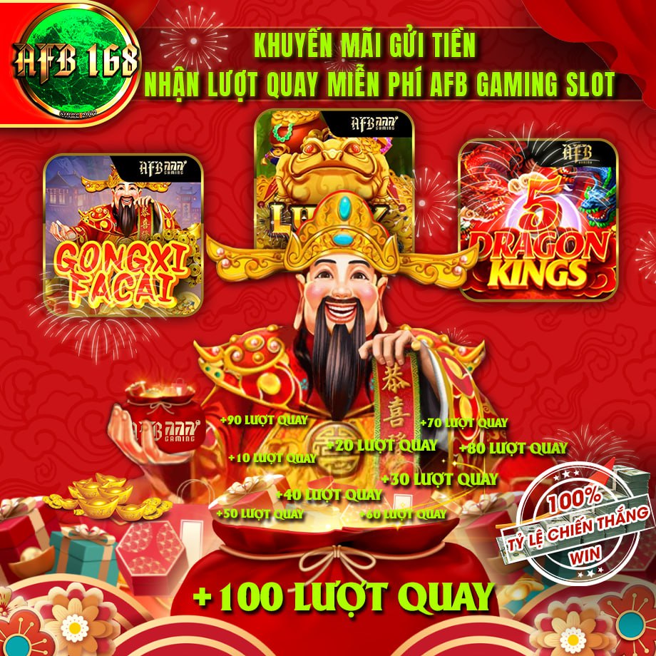 AFB168VN KHUYẾN MÃI NẠP TIỀN TẶNG LƯỢT QUAY MIỄN PHÍ “AFB GAMING SLOTS”